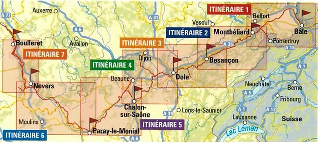 HACHETTE - EURO VELO 6 BOURGOGNE FRANCHE COMTE