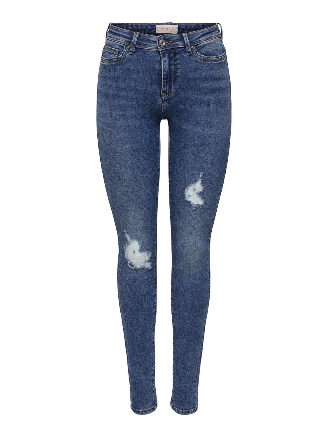 ONLWAUW Mittlere Taille Skinny Fit Jeans Dark Blue Denim