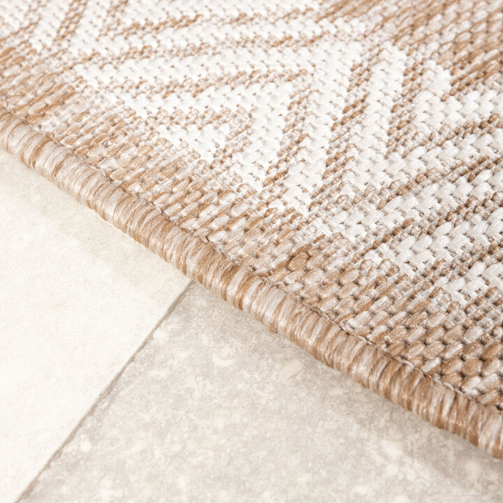 Rond jute buitenkleed - Nusa Medallion Beige/Creme