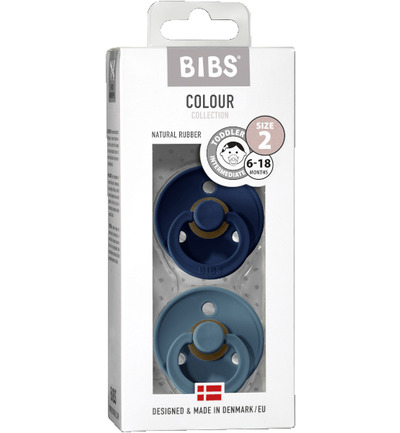 Bibs Fopspeen maat 2 – deep space/petrol 2pack (2 stuks)