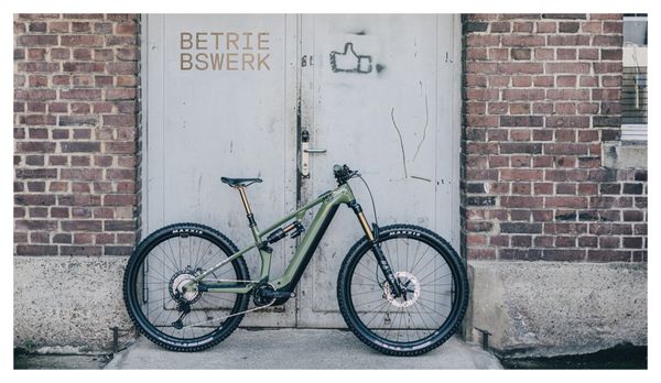 VTT Électrique Tout-Suspendu Cube Stereo Hybrid One55 C:68X TM 750 Shimano Deore XT 12V 750 Wh 29'' Vert Olive 2024