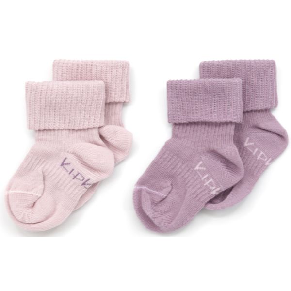 KipKep Blijf-Sokjes - 6-12 Mnd - 2-Pack - Pastel Violet