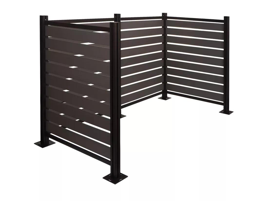 Clôture pour poubelles en aluminium MCW-K57, gris