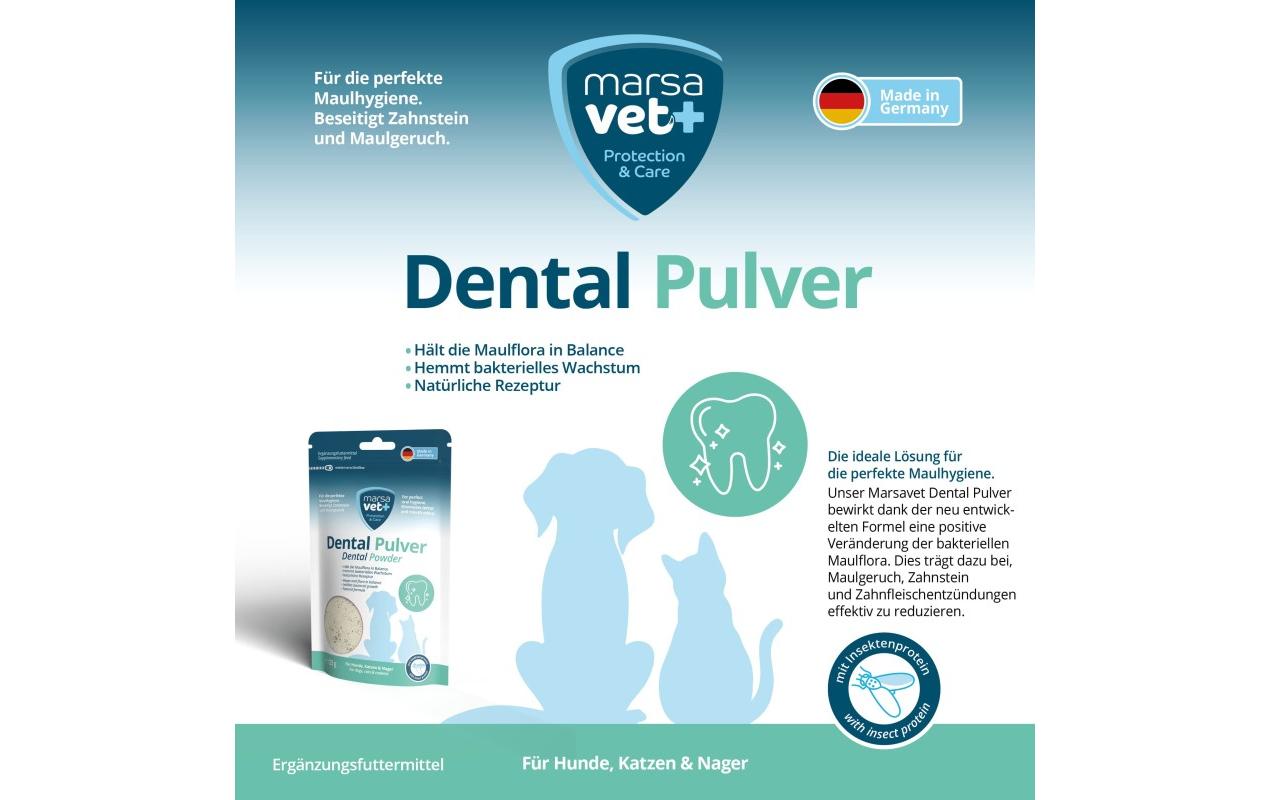 Hunde-Nahrungsergänzung Dental Pulver 125 gNatürliche Zahnpflege für Hunde, Katzen und Nager