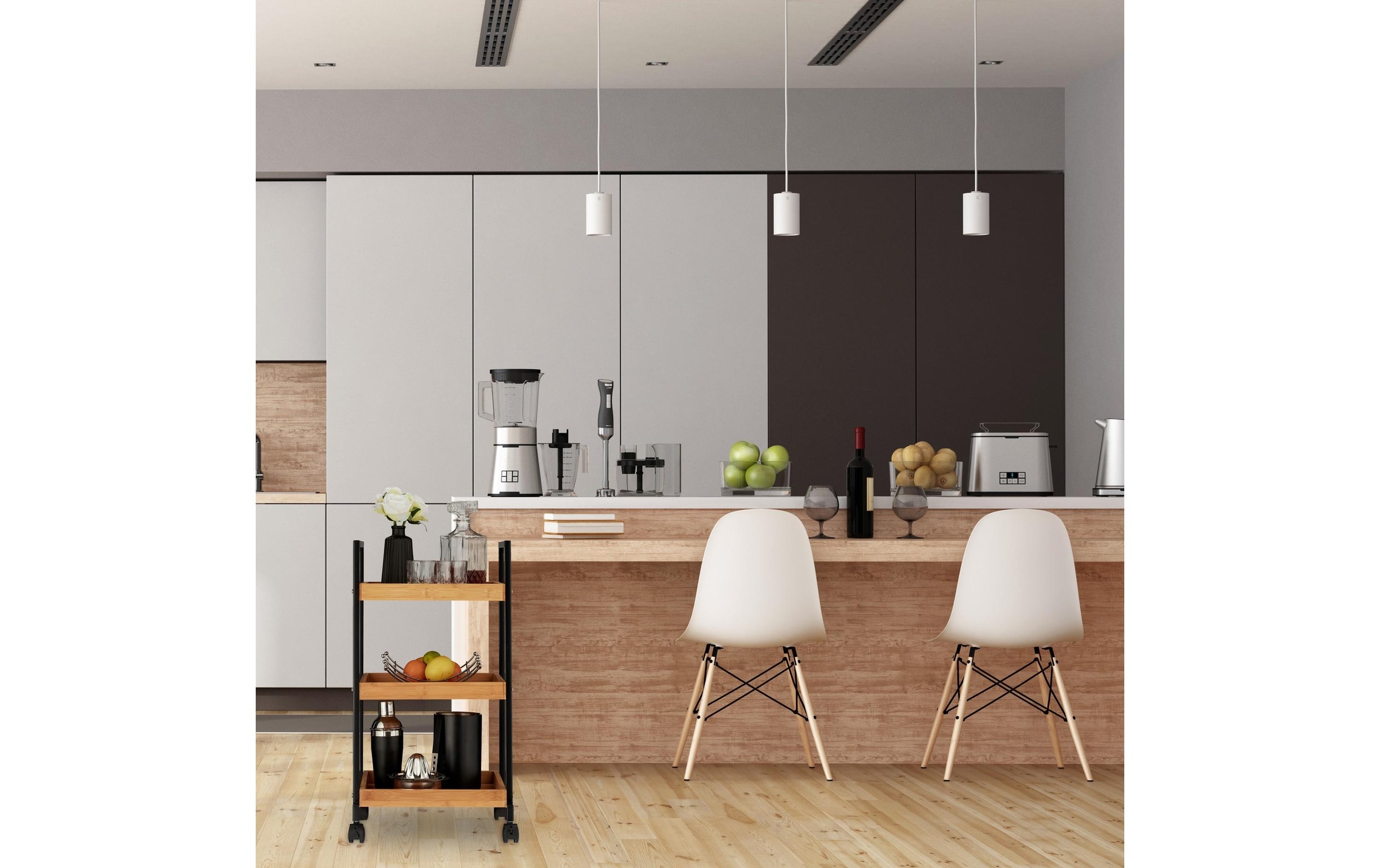 relaxdays Servierwagen »mit 3 Etagen 69.5 x 37 x 34 cm«