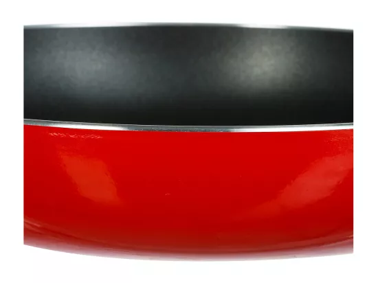 Poêle en aluminium - D. 24 cm - À induction - Rouge