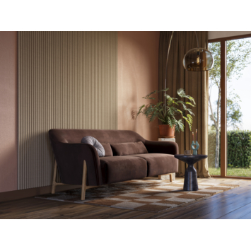 Lattenwand Decowall Acoustic Curve zand 260x30cm, 2 stuks (1.56m2)