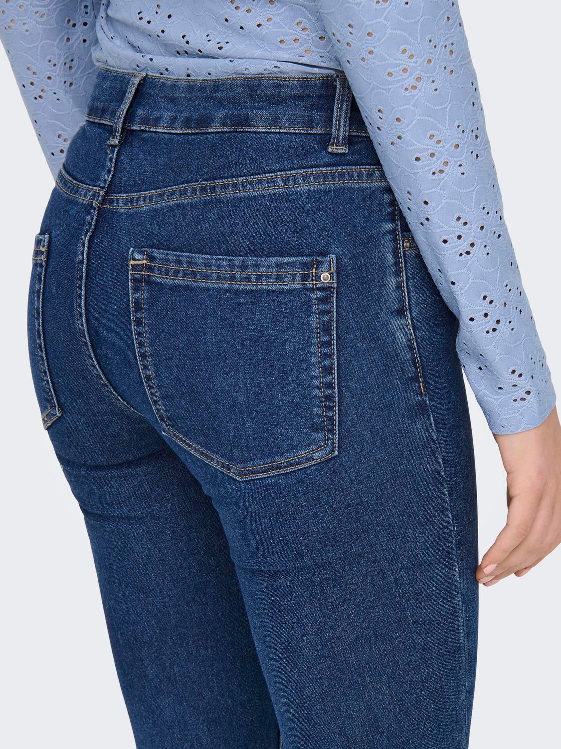 ONLHUSH Mittlere Taille Skinny Fit Jeans Dark Blue Denim