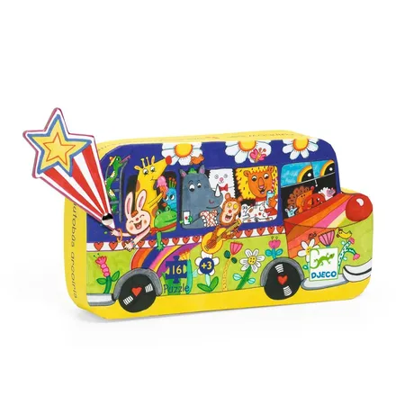 Djeco Puzzle: Regenbogenbus, 16 Teile