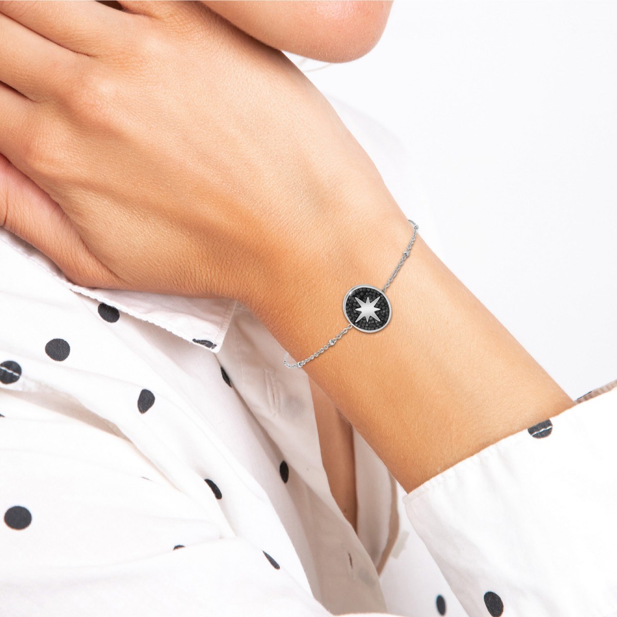 Bracelet SC Crystal orné de Cristaux scintillants noirs