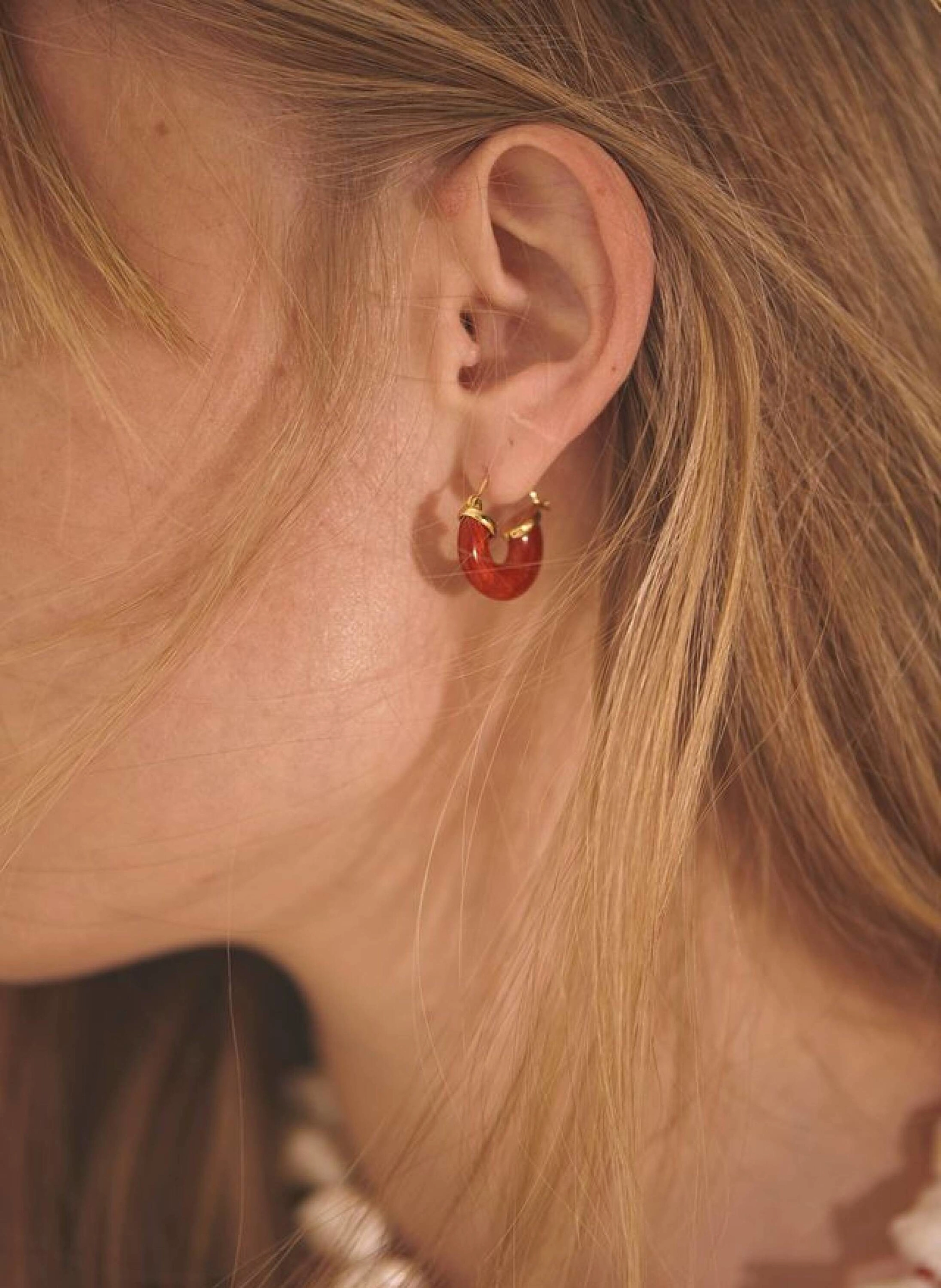 ANNI LU Ohrhänger PETIT SWELL BRIGHT RED by GLAMBOU
