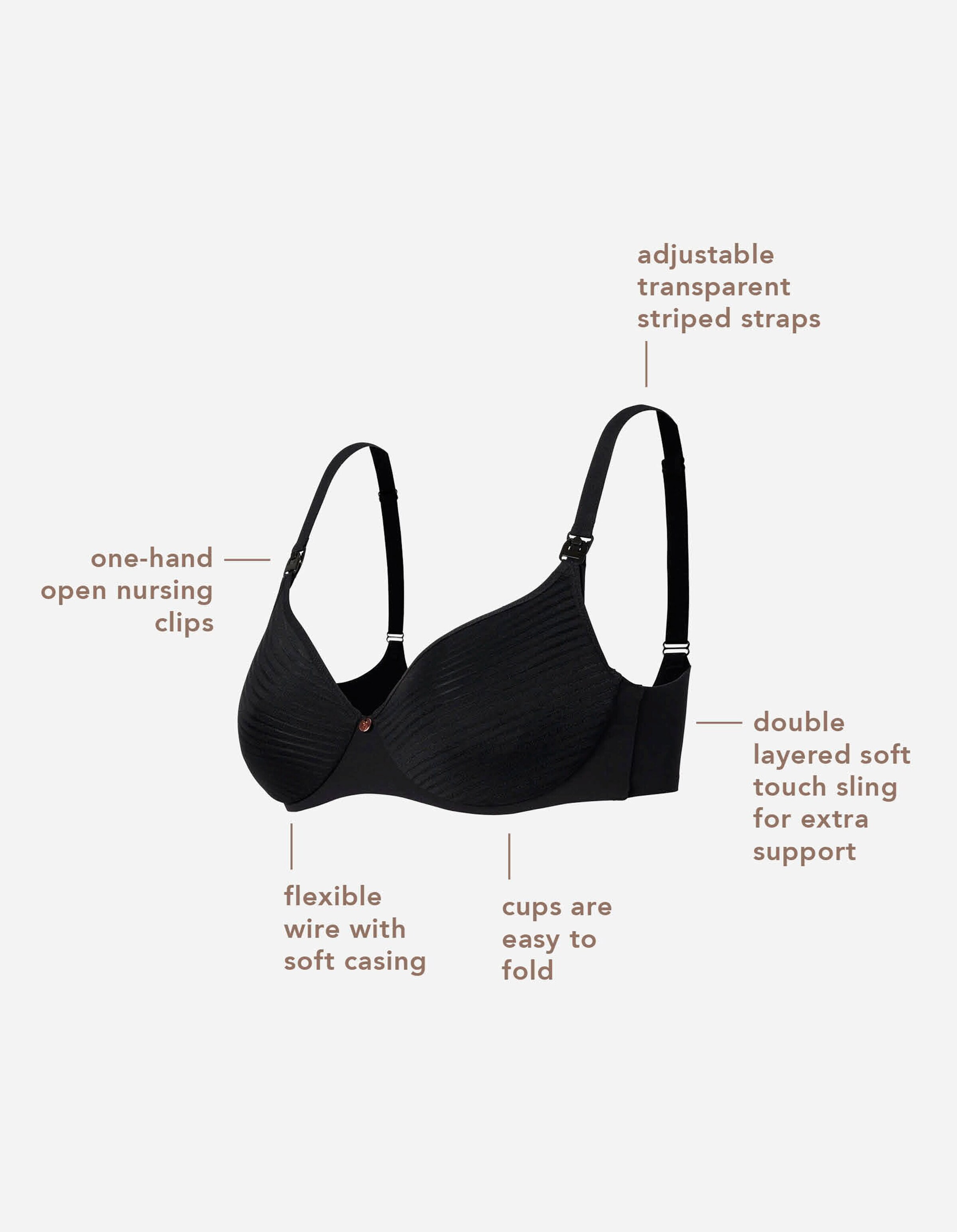 Noppies Gepolsterter Still-BH Spacer Stripe nursing bra Black