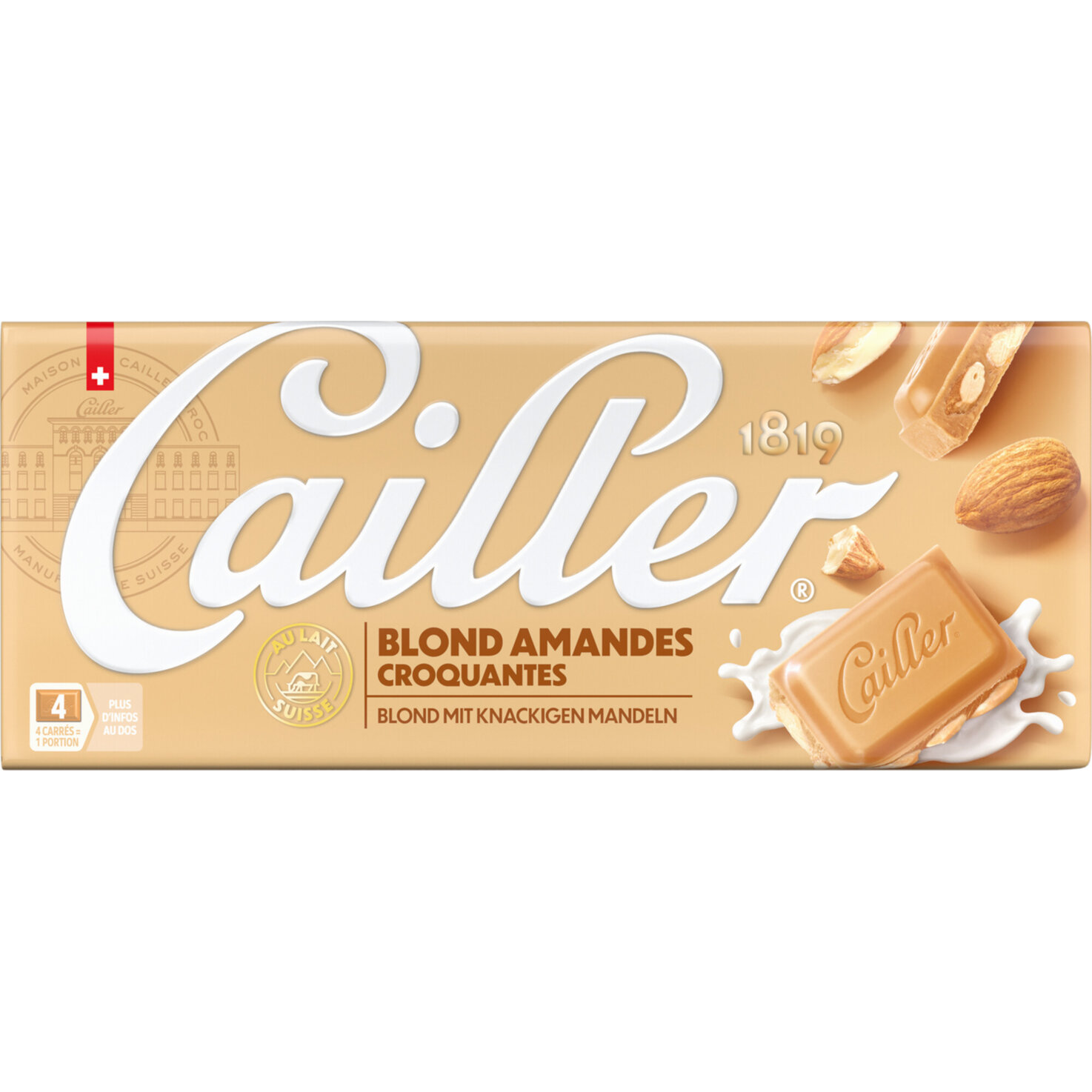 Cailler Tafelschokolade Blond mit Mandeln