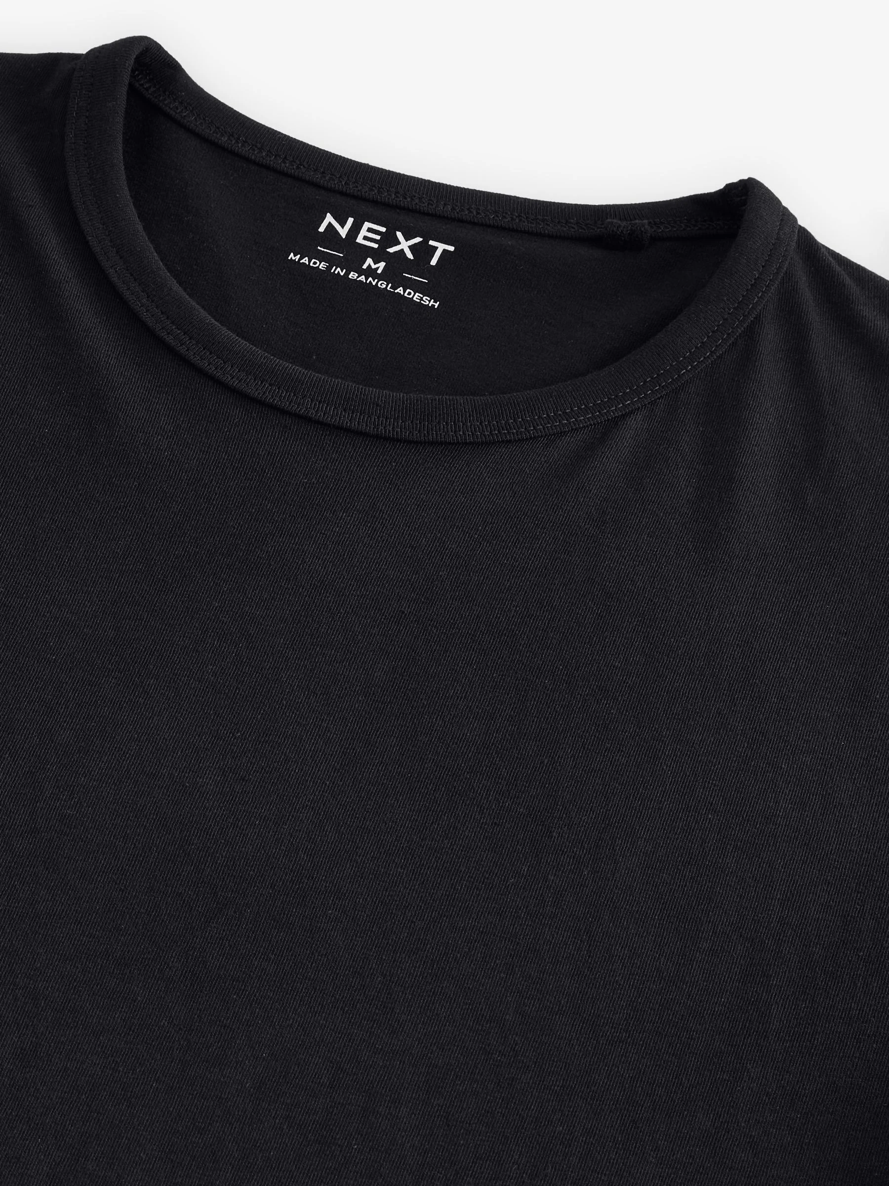 Zwart - Normale Pasvorm - Set van 2 100% katoenen T-shirts met laagjes