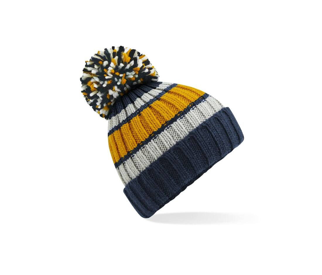BEECHFIELD BF392 - Bonnet rayé avec pompon