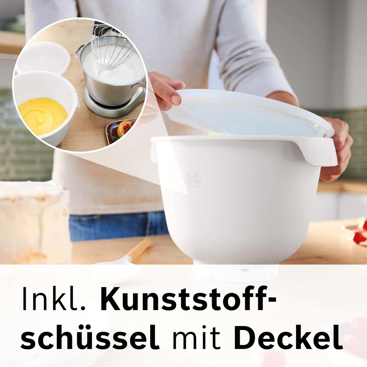 Bosch Küchenmaschine Serie 6, 2 Schüsseln 5,5 l (Edelstahl, Kunststoff), integr Waage, 7 Automatikprogramme, 7 Stufen, Planetenrührwerk, Knethaken/Rühr-/Silikonbesen spülmaschinenfest, MUMS6ZS18