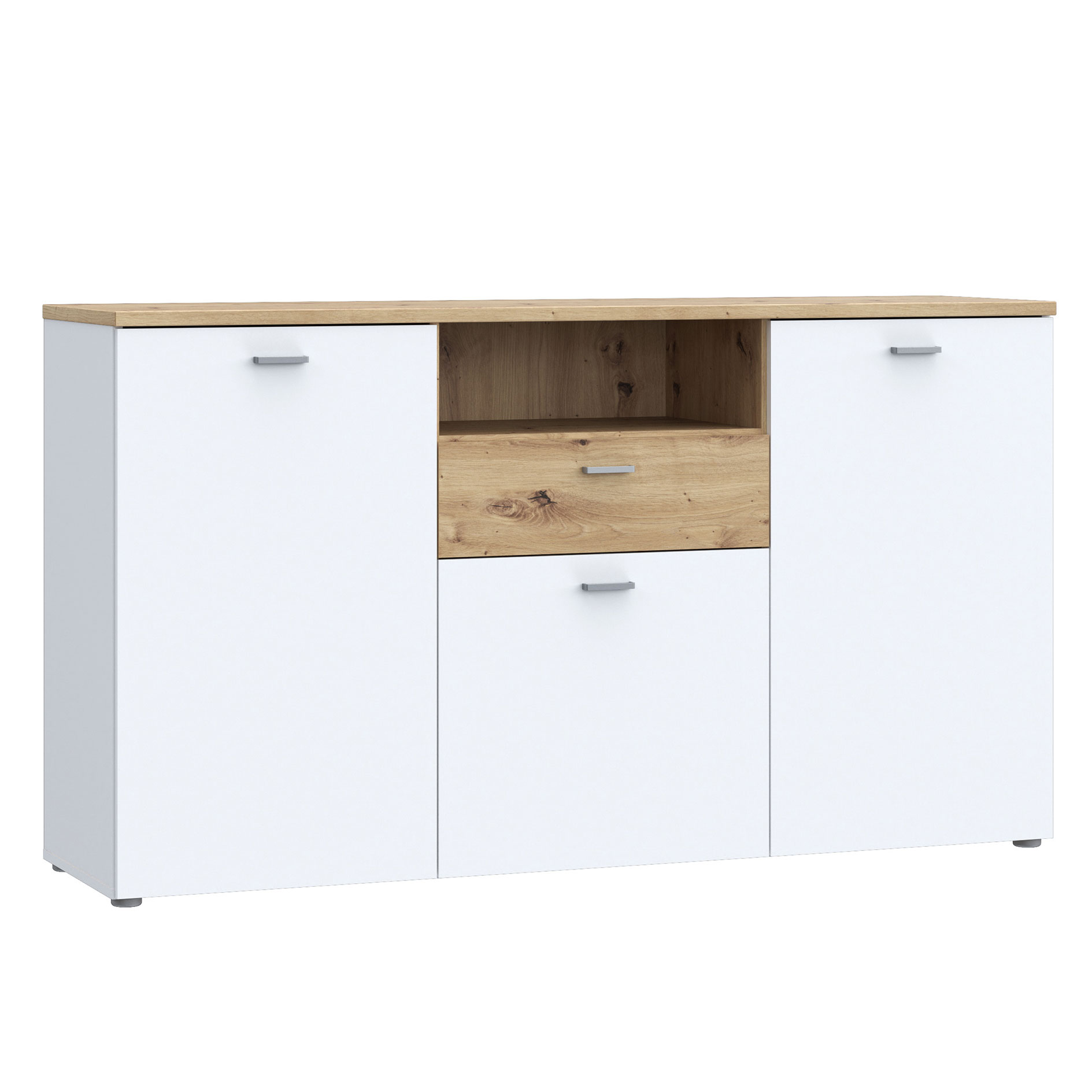 Sideboard - weiß - Artisan Eiche - 154 cm breit