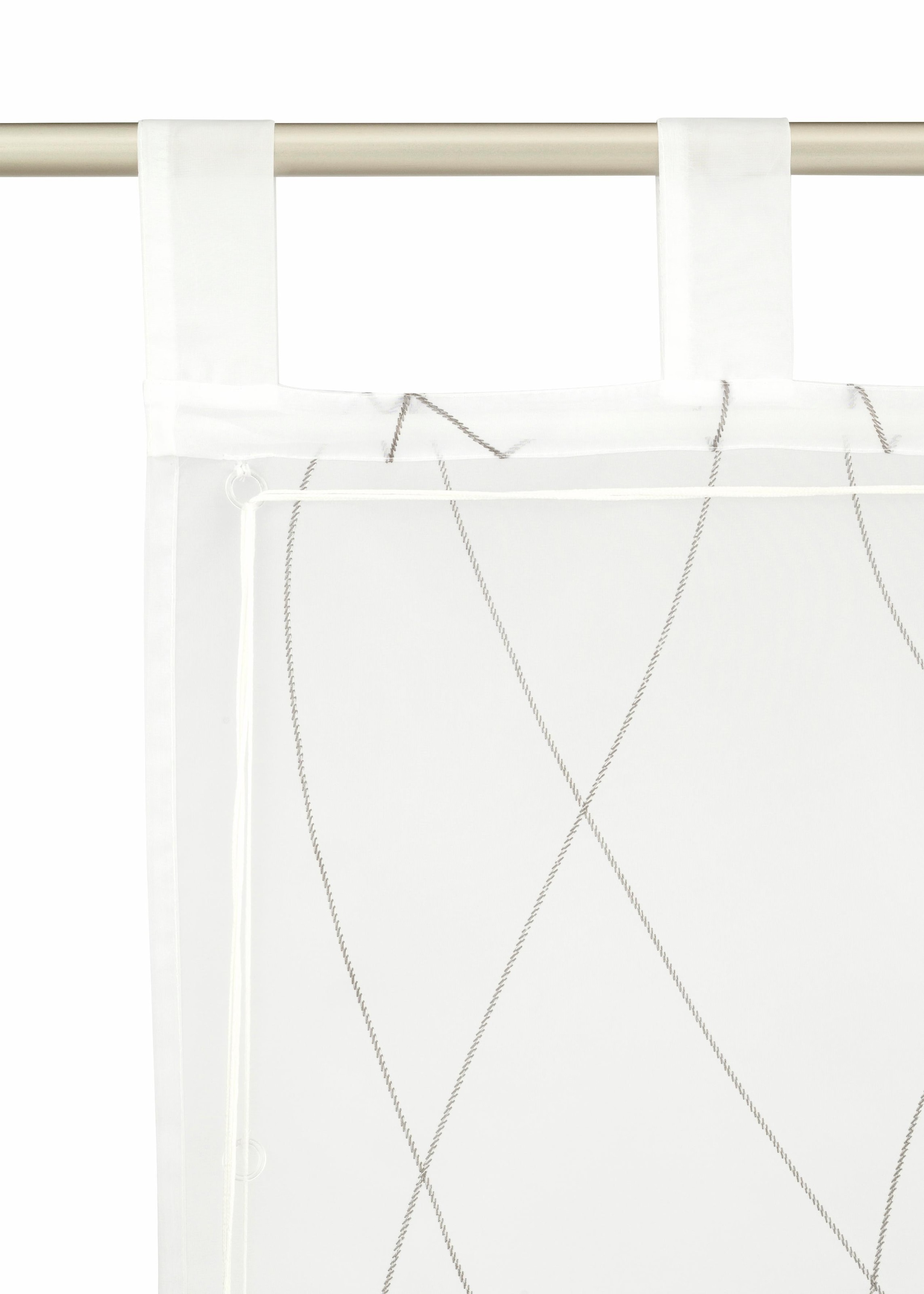 my home Raffrollo »Jay« mit Schlaufen Transparent, Voile, Polyester, mit Wellenmotiv längs bestickt