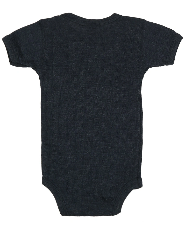 Kurzarm-Body SOFT mit Wolle und Seide in navy