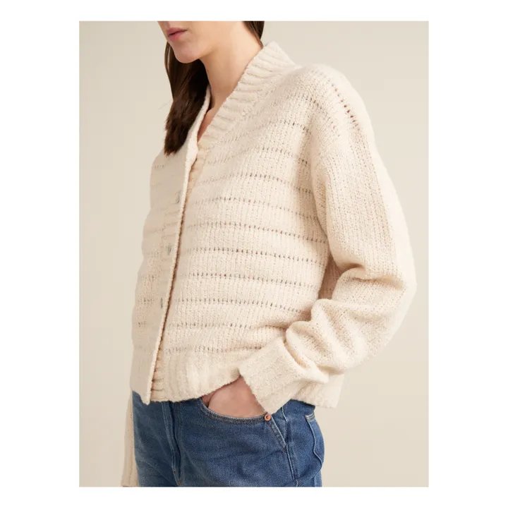 Bellerose Cardigan Gyel Laine Superfine Mérinos - Collection Femme | Ivoire