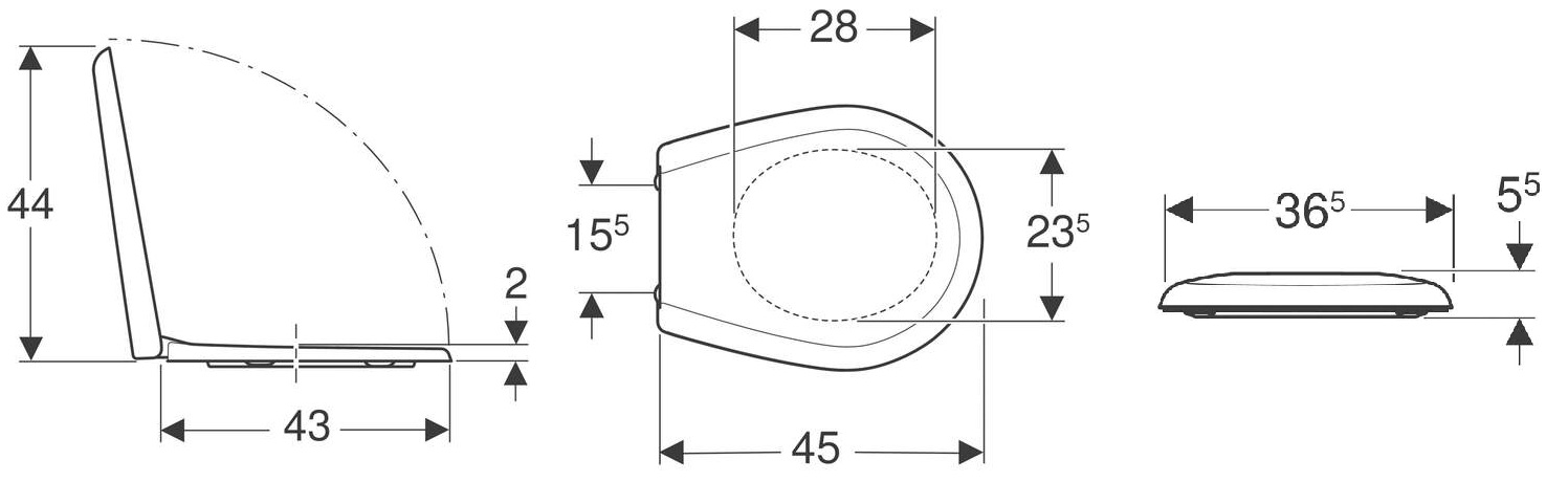 Geberit Bastia toiletzitting met quick release wit glans