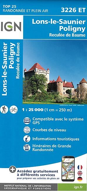 IGN - TOP25 3226ET LONS LE SAUNIER 1 25 000