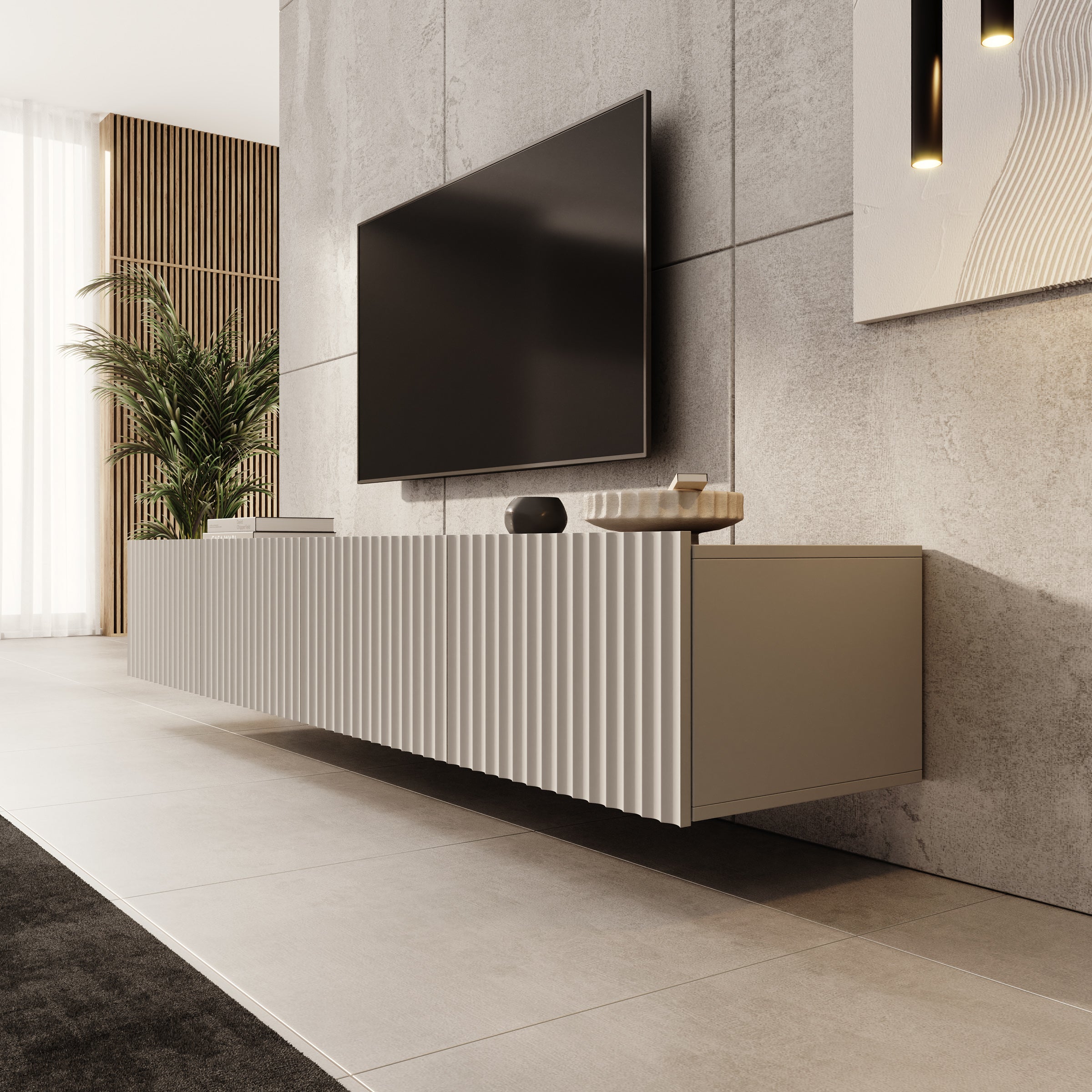 Pepinos - TV-Meubel - Beige - 200x42x33cm