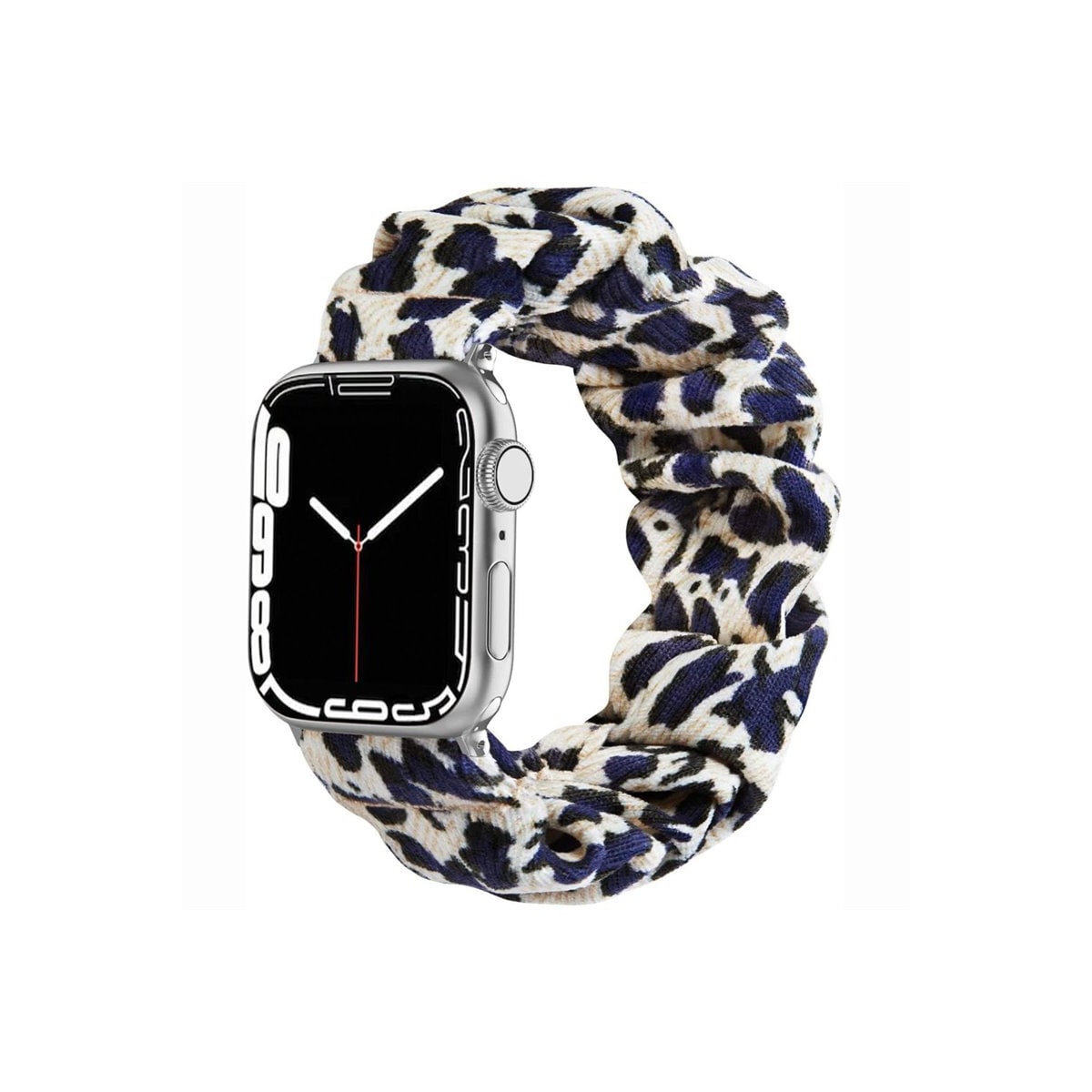 Scrunchie Elastisk armbånd Apple Watch 7 (41mm) - Leopard Blå