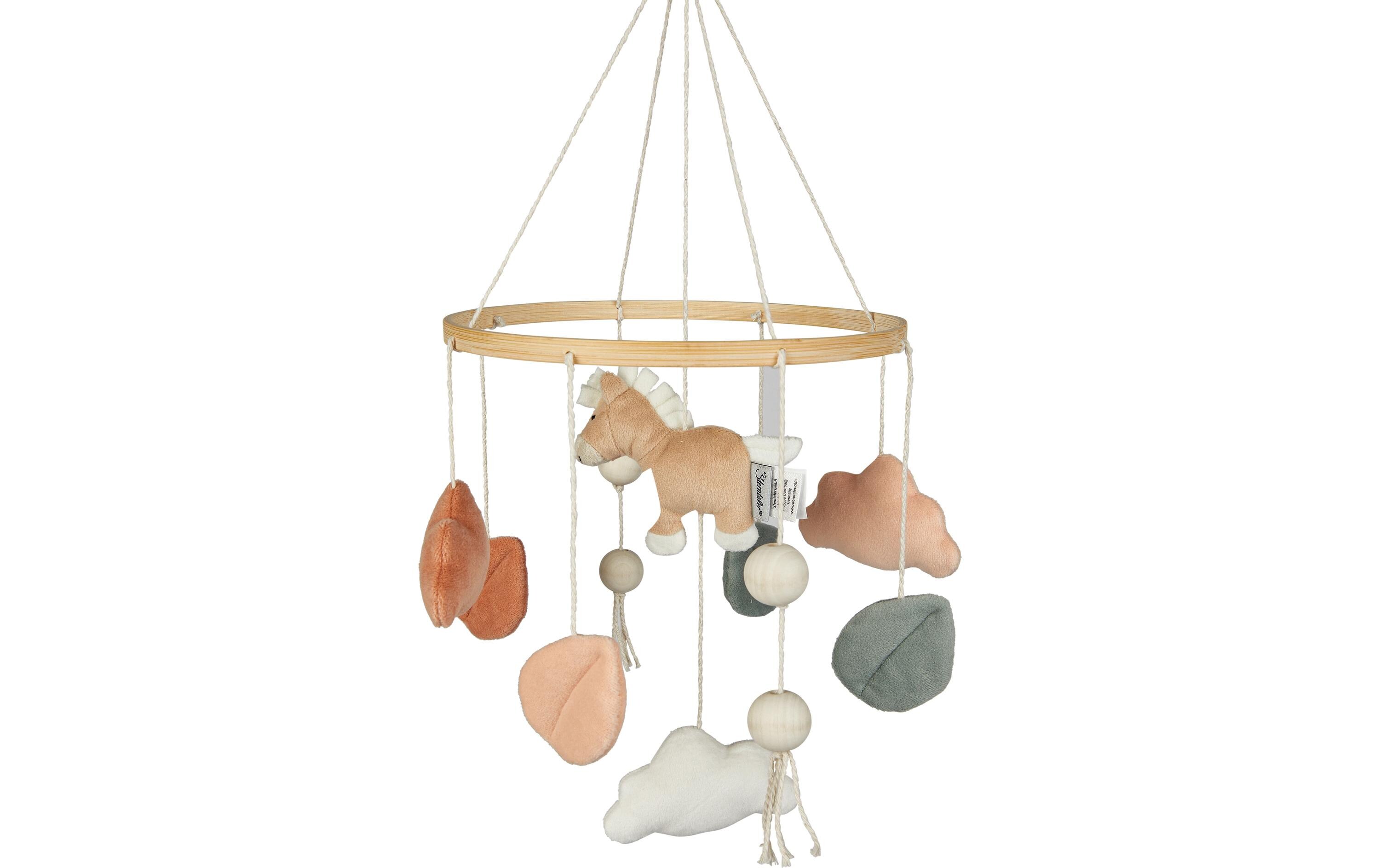 Mobile Pferd Sunny Beige/WeissWattiertes Mobile für Kinder