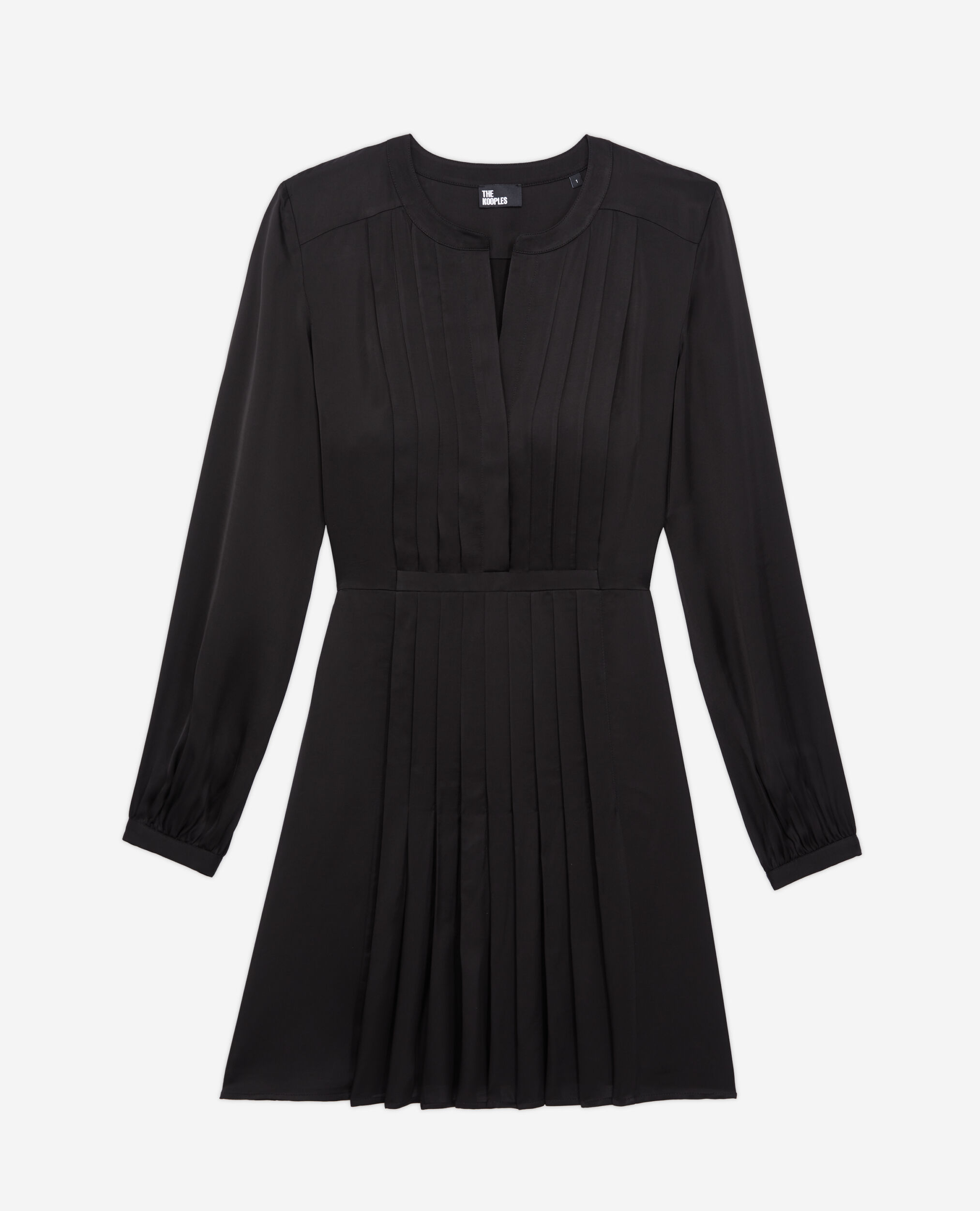 Robe courte noire avec plissage