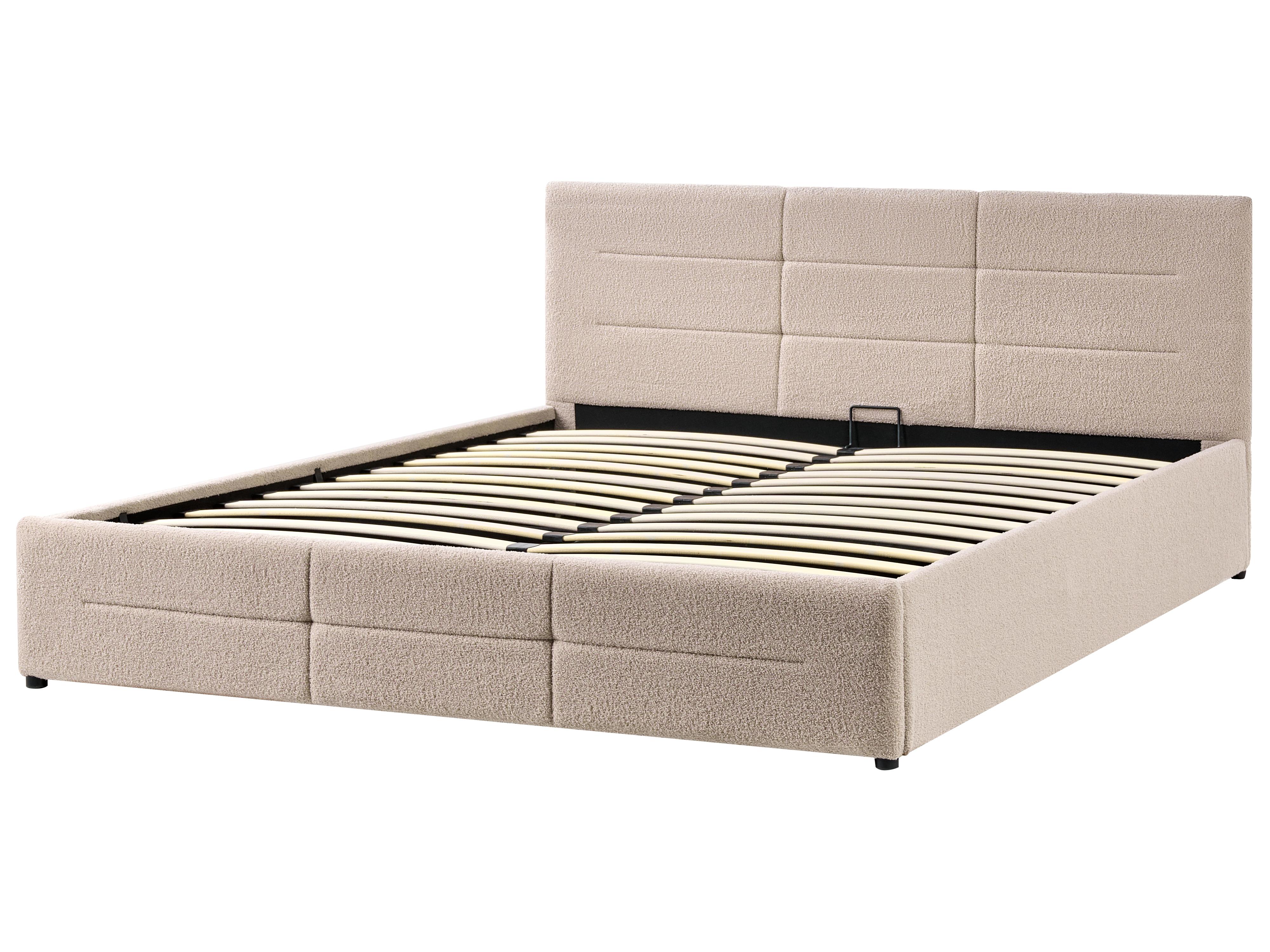 Bed met opbergruimte Bouclé MASSOGNES 180 x 200 cm Beige