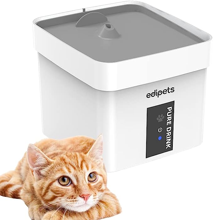 Fonte para gatos com sensor de movimento silencioso, cinza