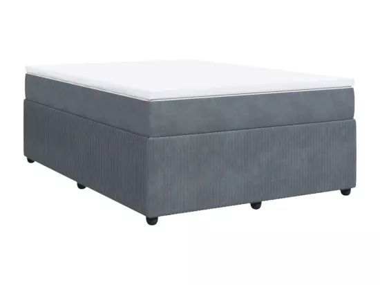 Sommier à lattes de lit et matelas Gris foncé 140x190cm Velours