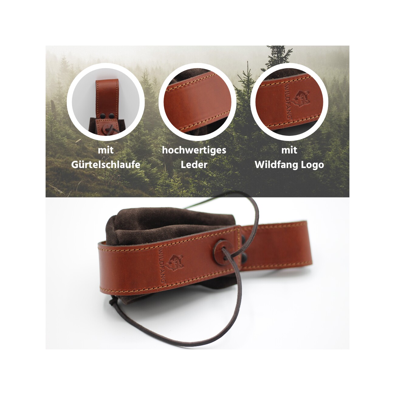 Wildfang Snackbeutel aus Leder