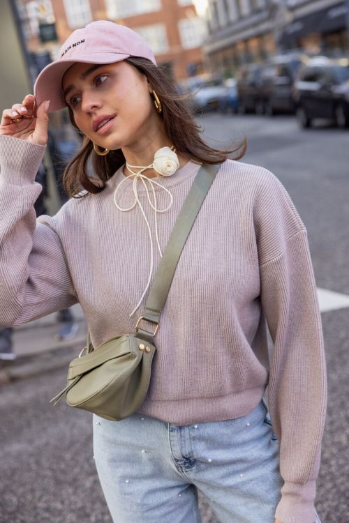 Donkergroene crossbody tas met extra vak