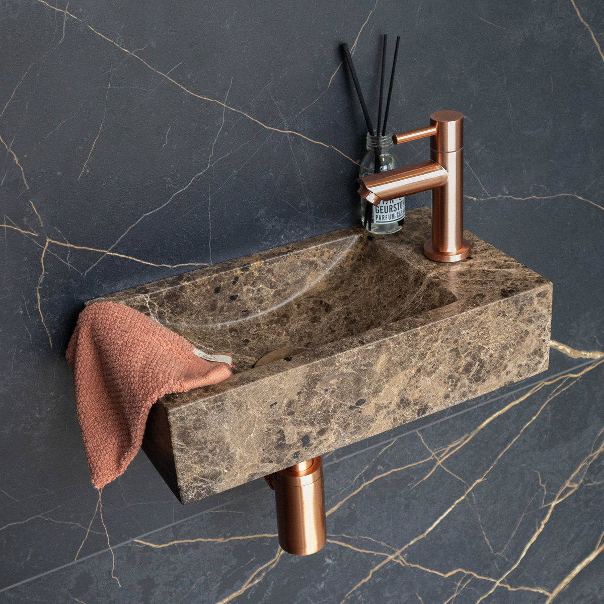 Saniclear Copper fonteinkraan koper geborsteld