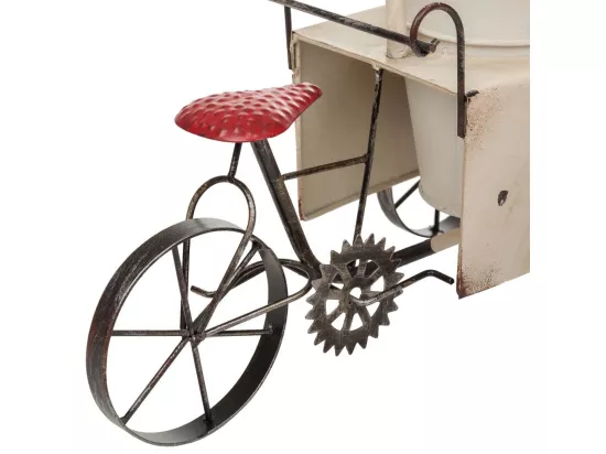 Tricycle porte-fleurs en métal 34x16,5x37h