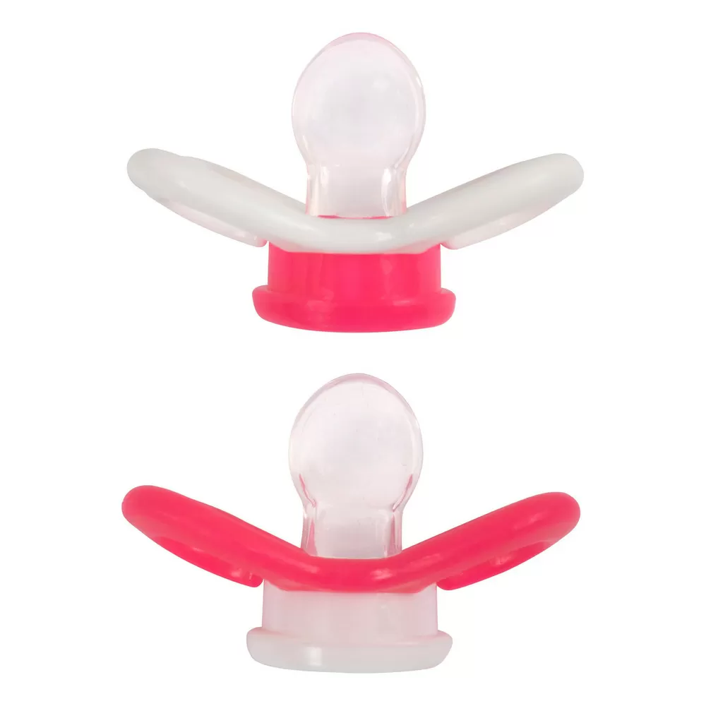 Barnets Favorit luftsutter silikone 0-6 mdr. - Pink/Hvid - 2 stk.