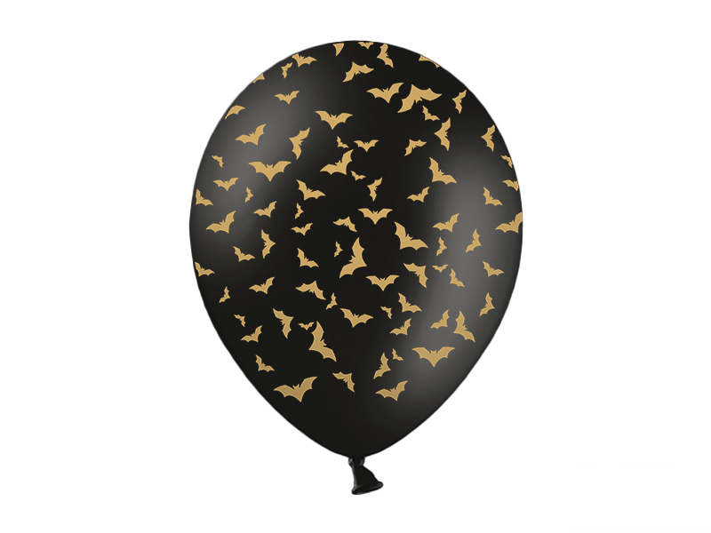 Halloween Ballonnen Vleermuis Zwart 30cm 6st