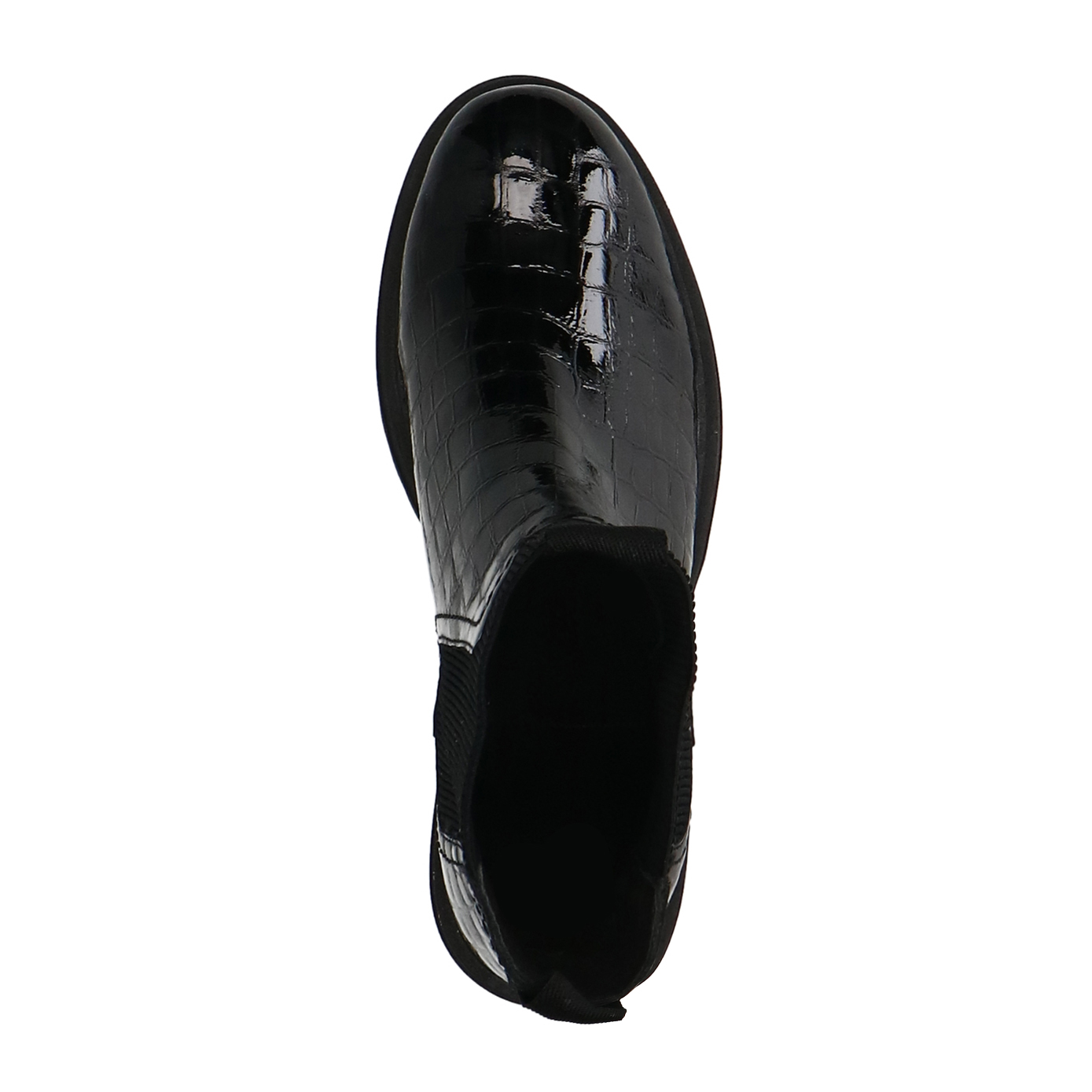 Zwarte leren croco chelsea boots