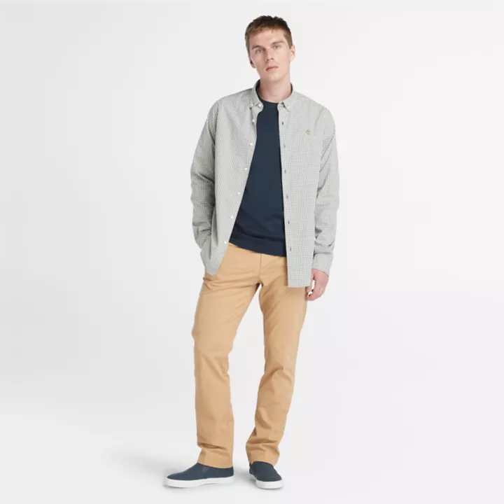 Chemise vichy en popeline pour homme en vert