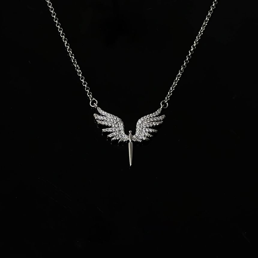 Lilafey - Vleugel strass hanger ketting
