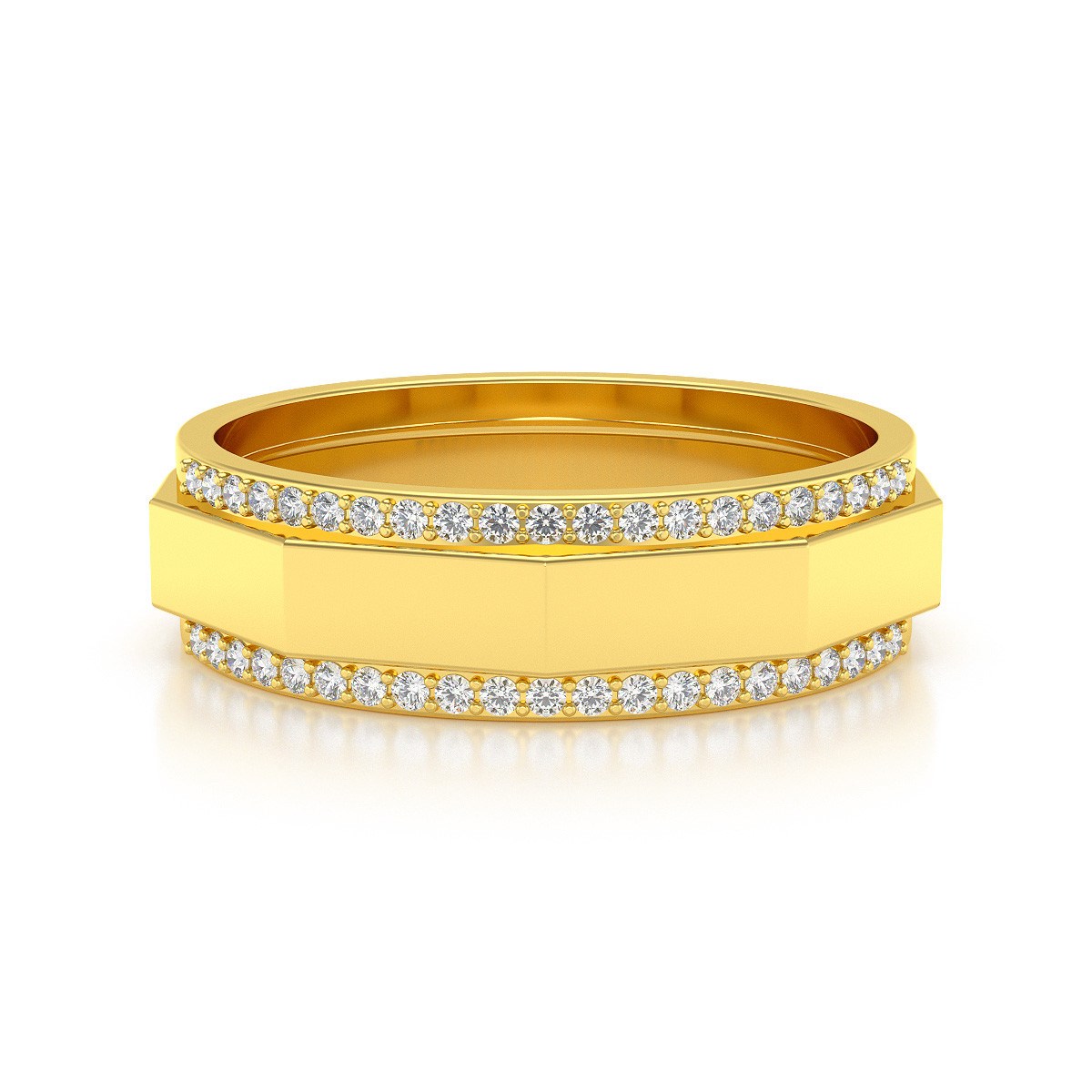 Alliance ADEN Homme Or 585 Jaune Diamants 5.2grs