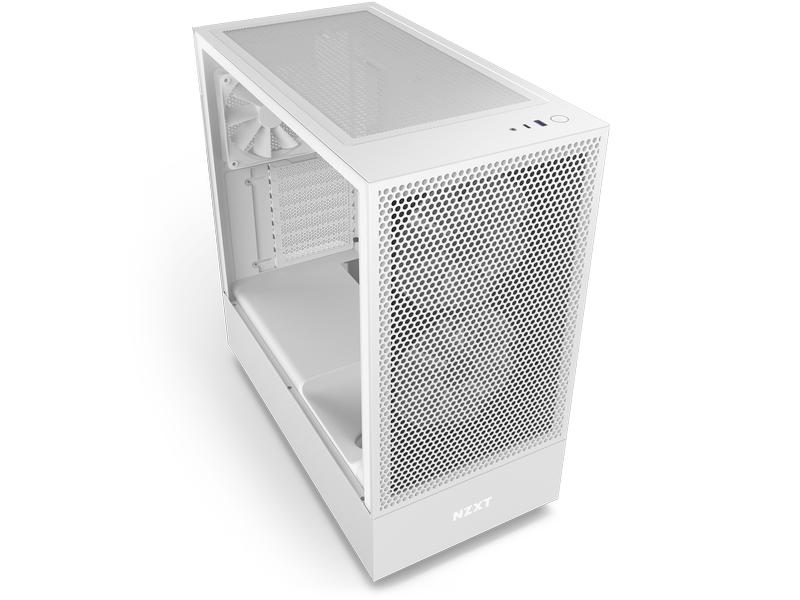 NZXT PC-Gehäuse H5 Flow RGB Weiss matt Kompaktes Mid-Tower-Gehäuse mit Seitenfenster und RGB-Lüftern