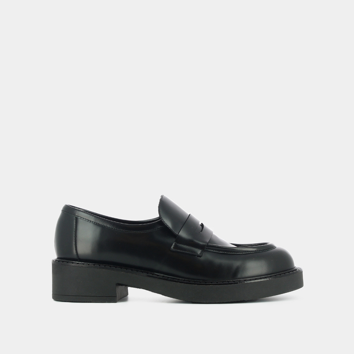 Mocassins  en cuir glacé noir