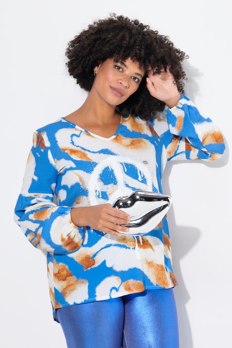 Tunika, A-Linie, Batik-Muster, Peace-Zeichen
