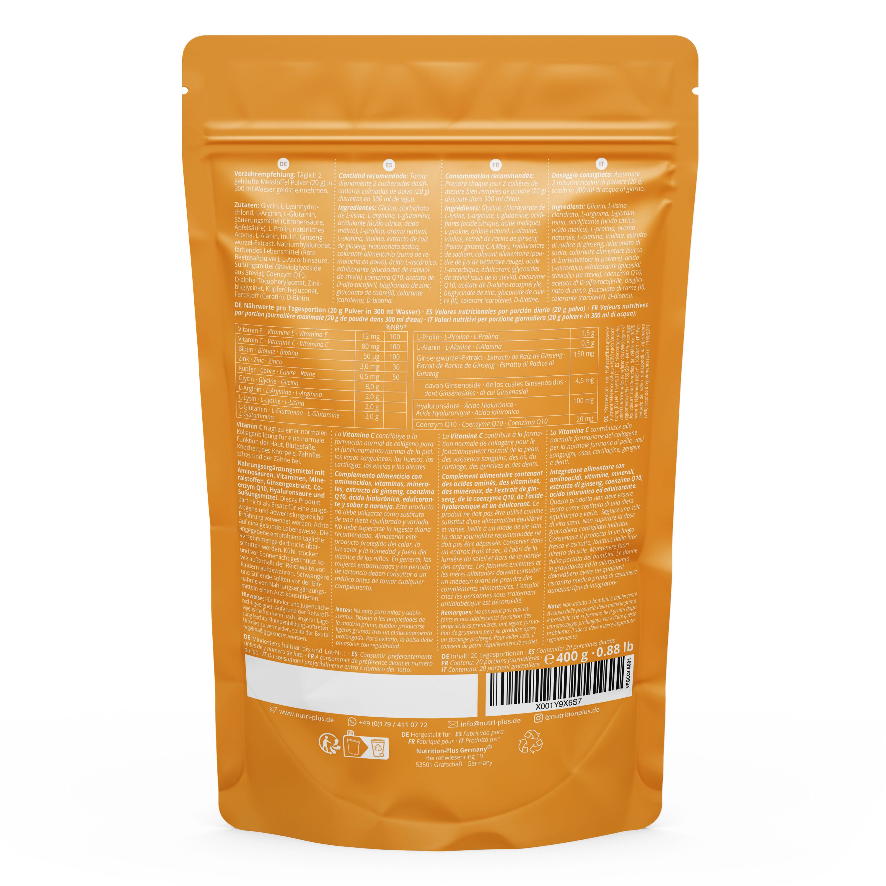 Nutri+ Vegan Collagen Boost - Alternative zu tierischem Kollagen Pulver
