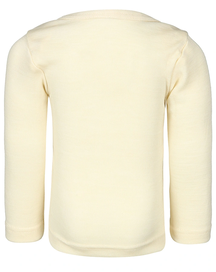 Woll-Langarmshirt mit Schlupfausschnitt in natur