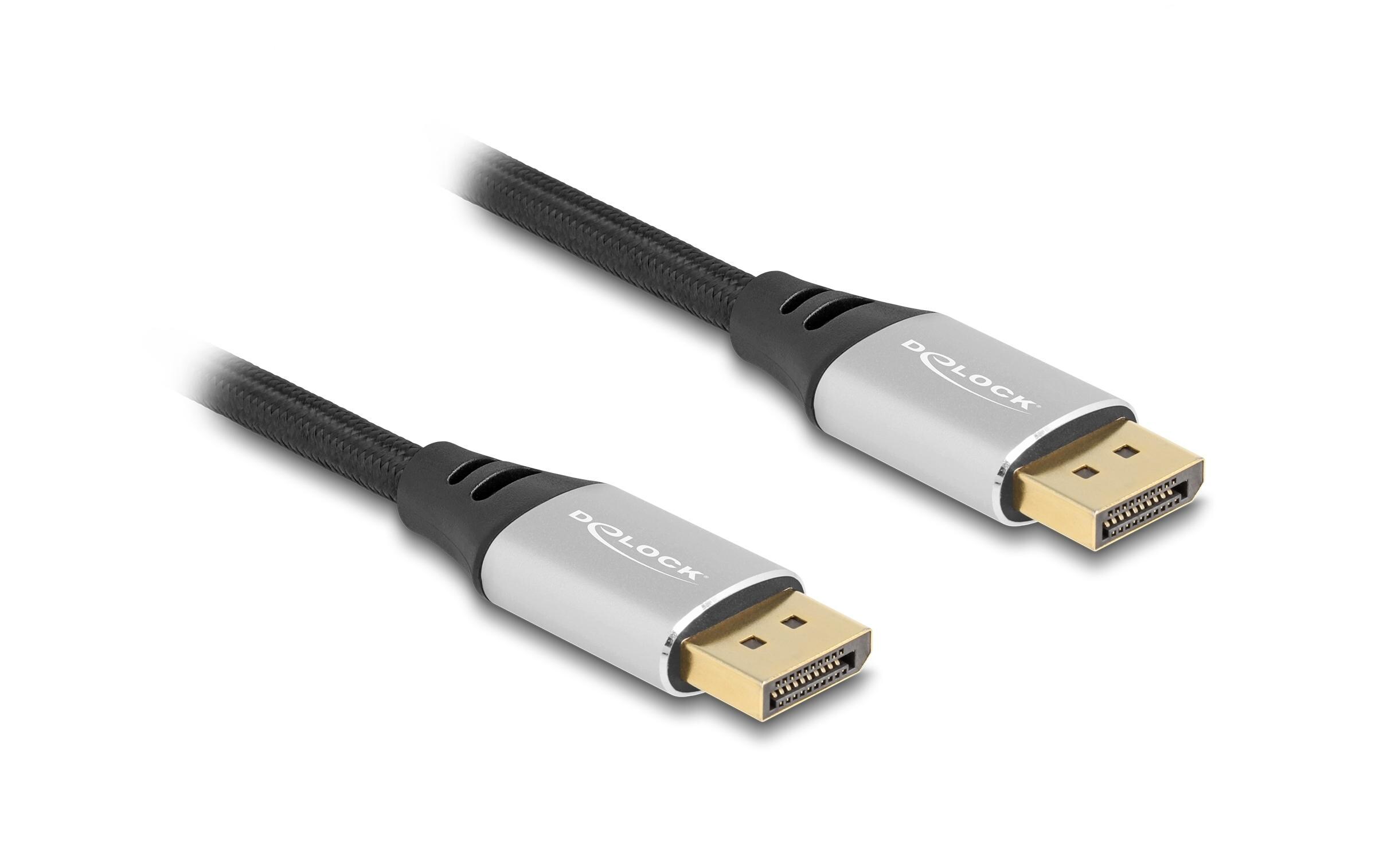 Kabel 16K 60 Hz DisplayPort - DisplayPort, 1 m, SilberDelock DisplayPort Kabel 16K 60 Hz 1 m silber Metall