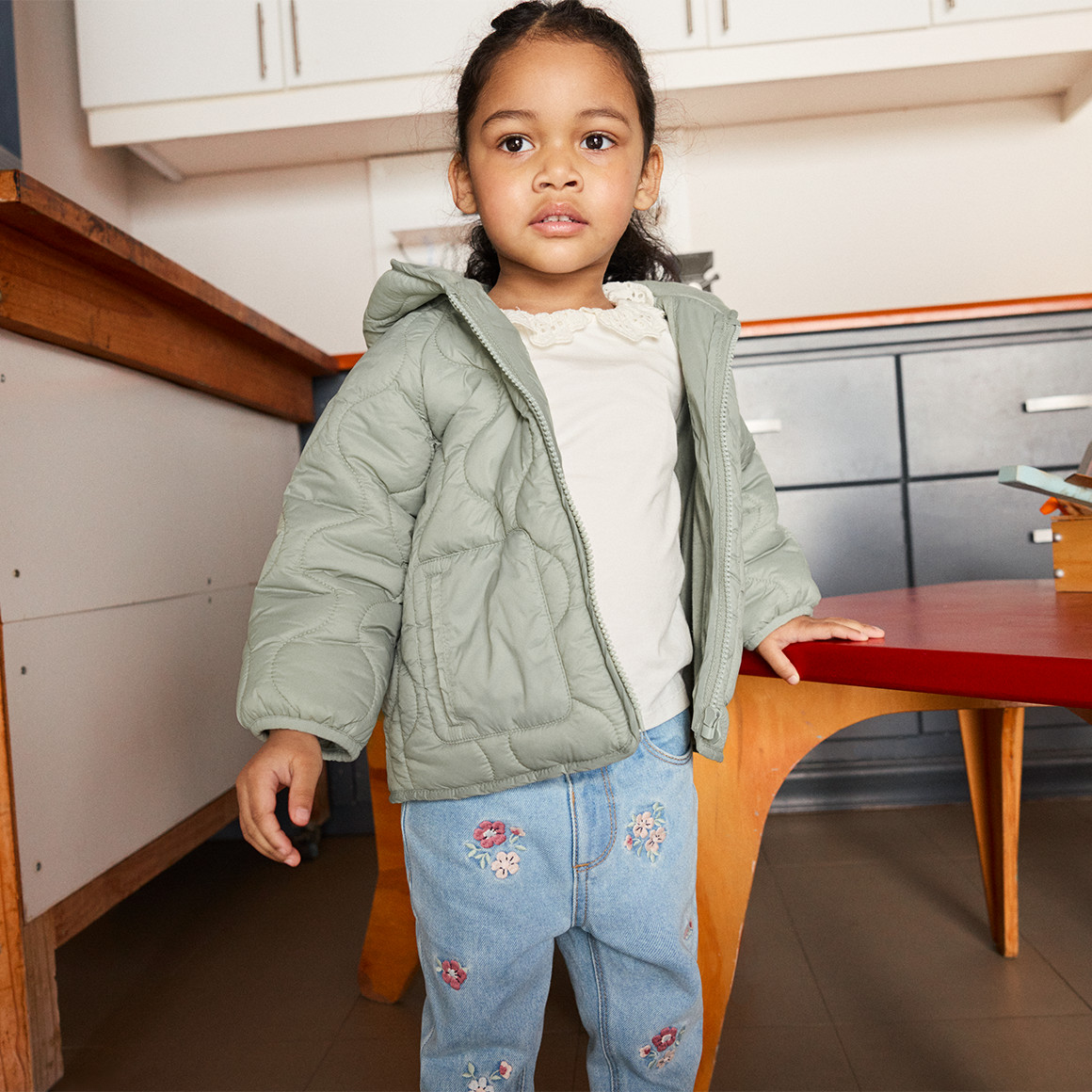 Topomini Baby Steppjacke mit Kapuze salbei